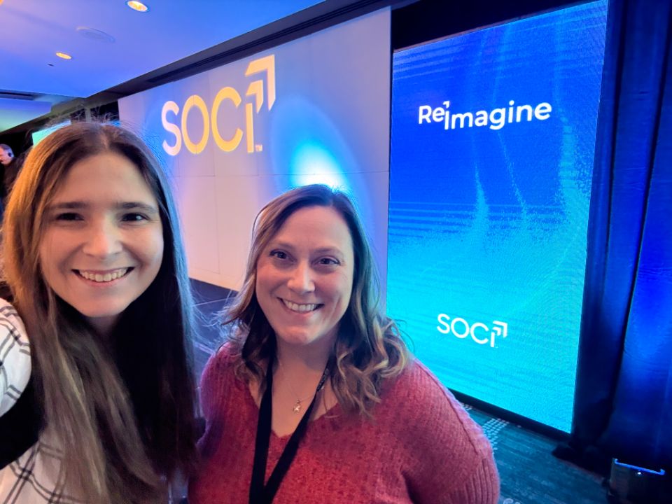 megan and lauren at the soci reimagine conference