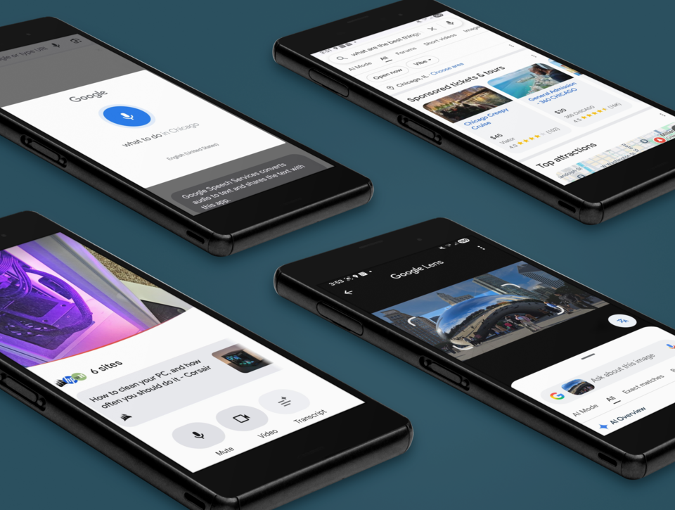 screenshots of different google searches representing the future of search