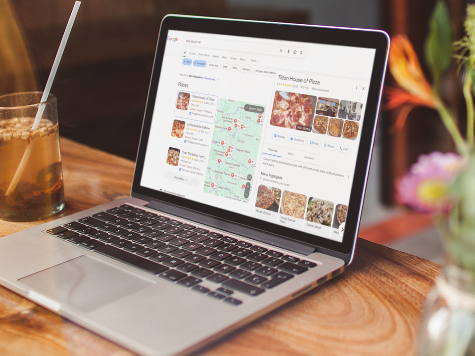 google local business profile for best pizza in nh
