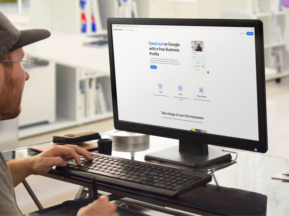 business owner setting up a google business profiles 2026