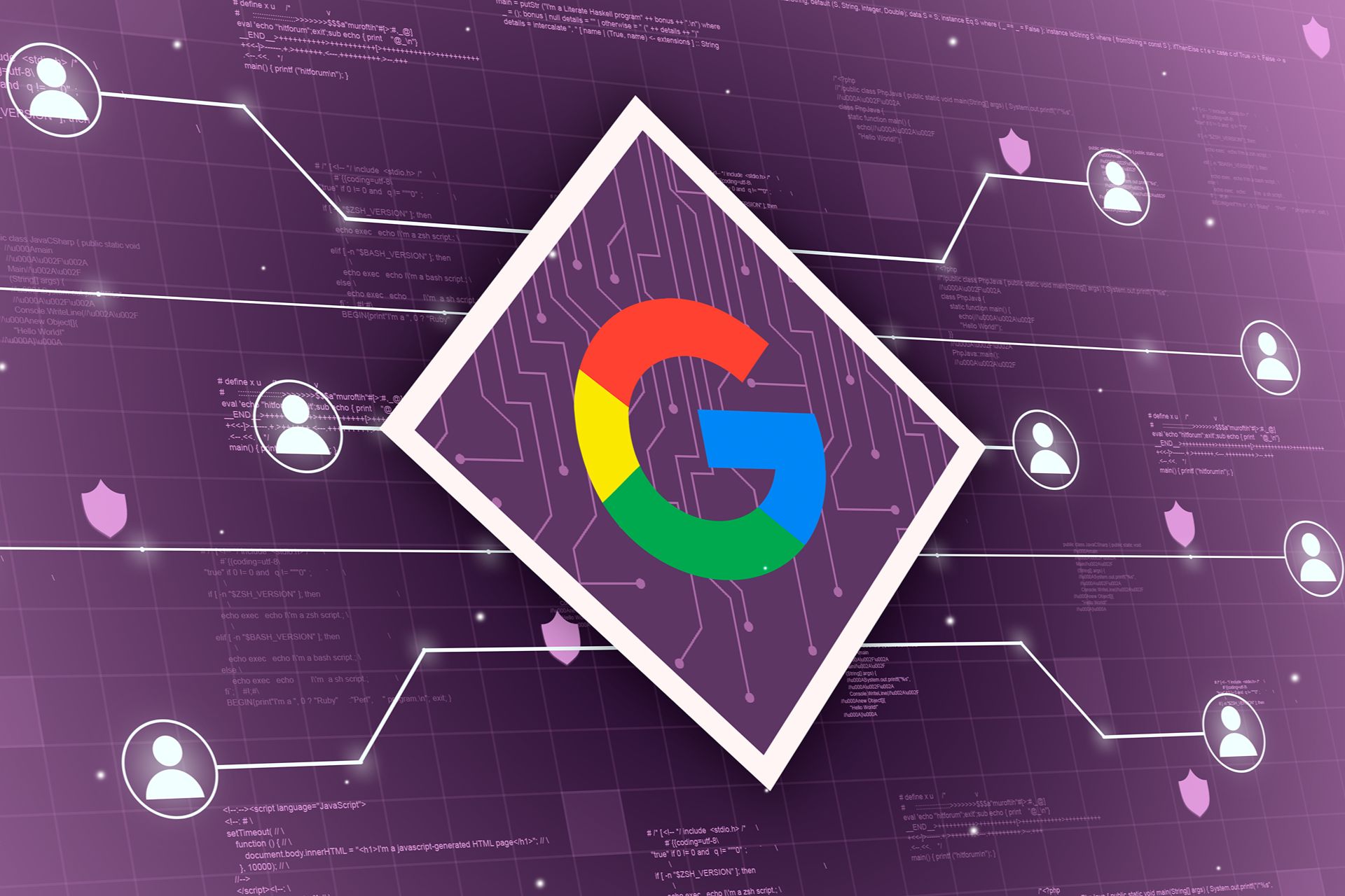 graphic of google connecting to users