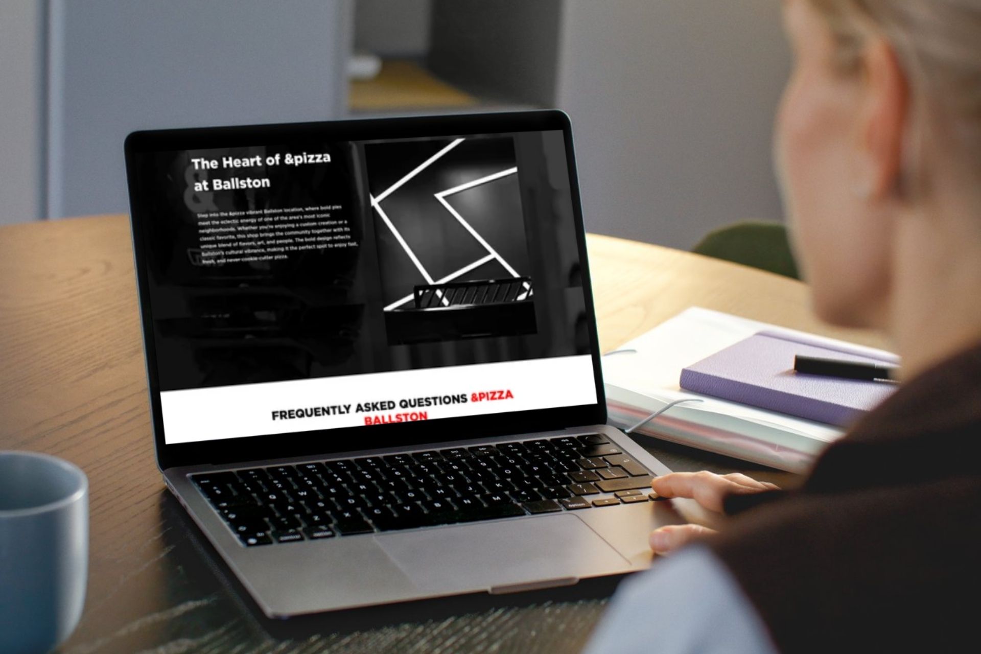 ballston &pizza website page showing custom location information