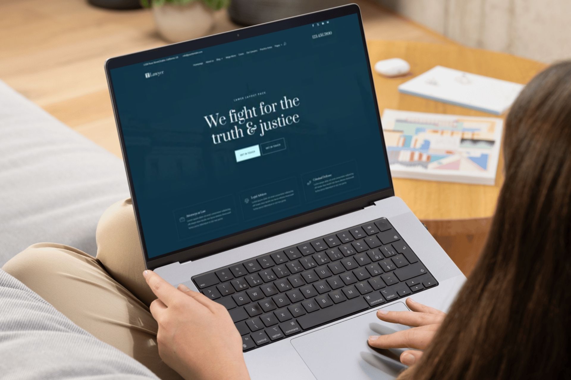 sample of a law firm website with bold headline and clear CTAs 
