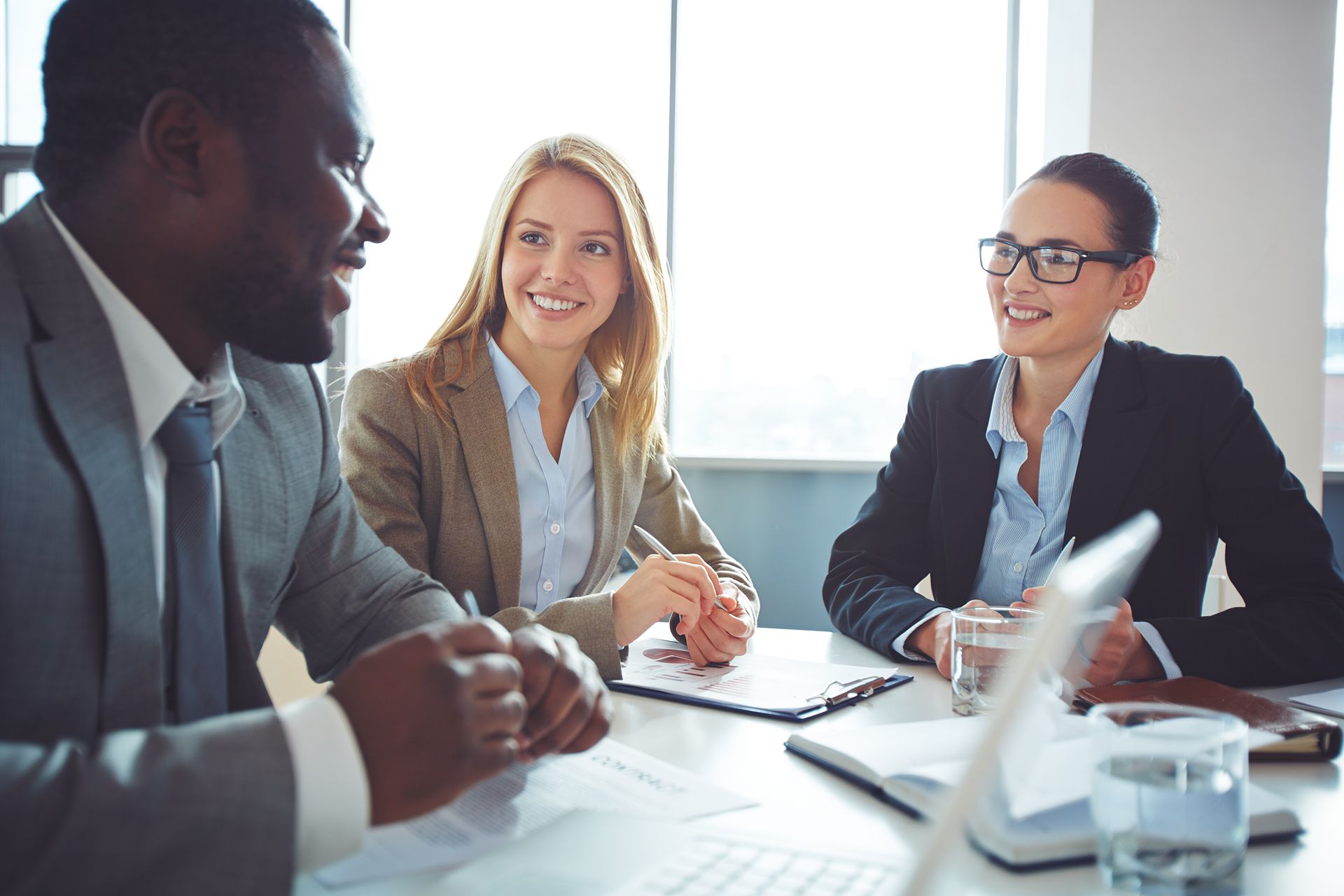 legal team meeting with a client