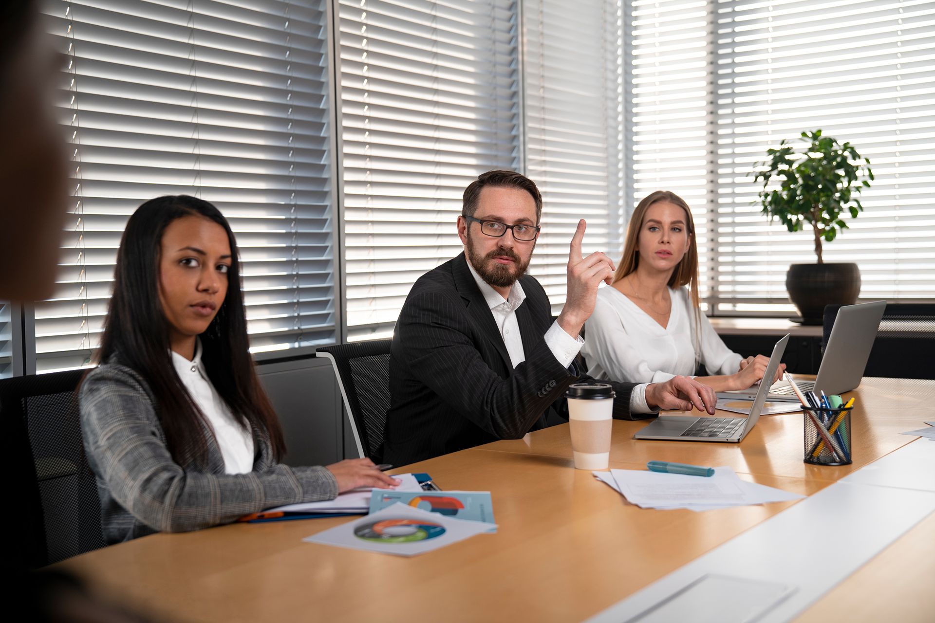 legal meeting at a large conference table