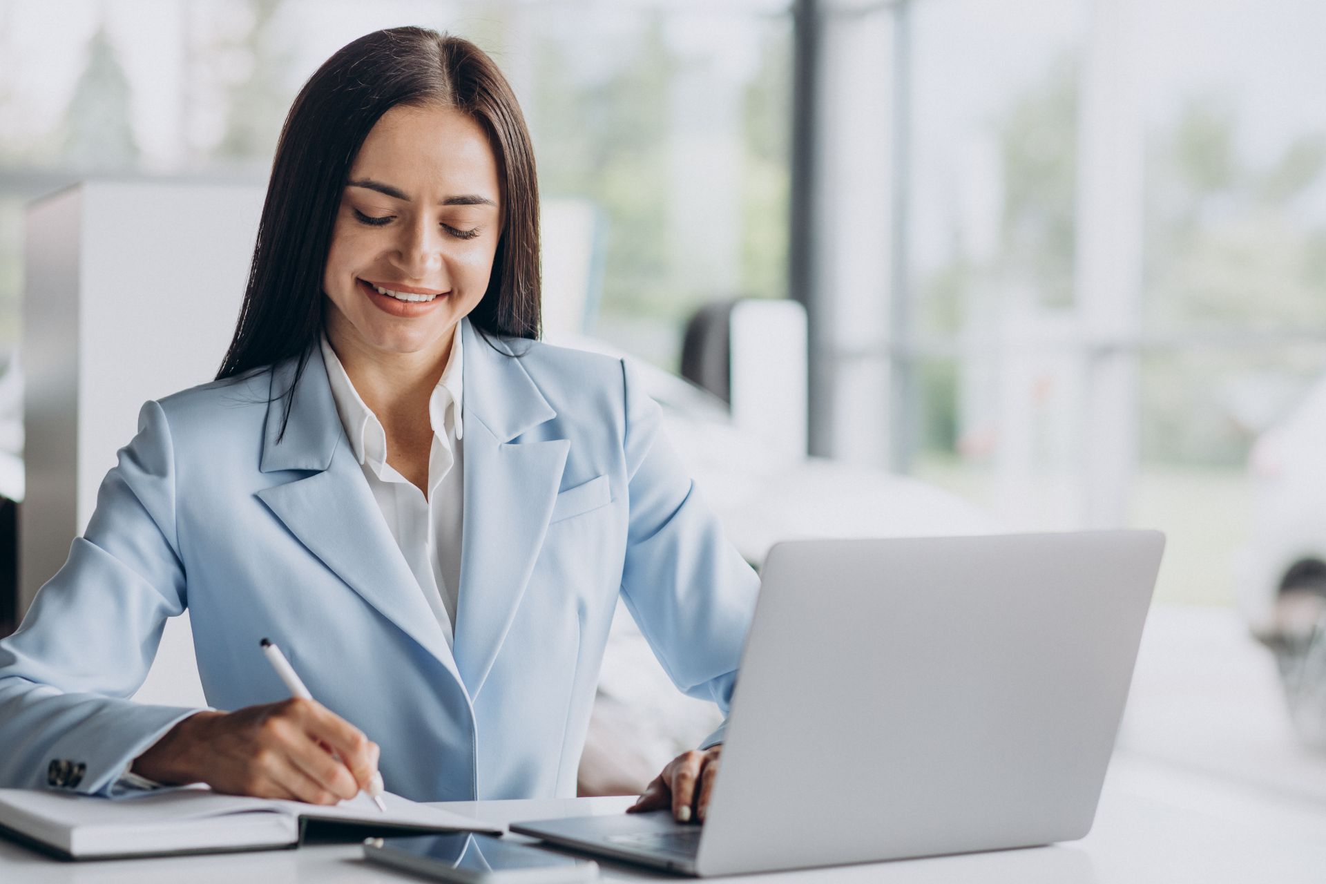 bookkeeper working at desk