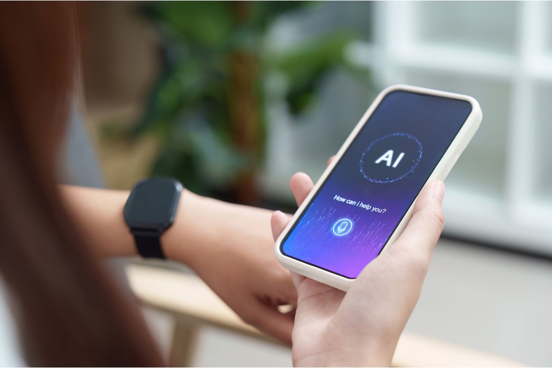 person using AI search on a phone