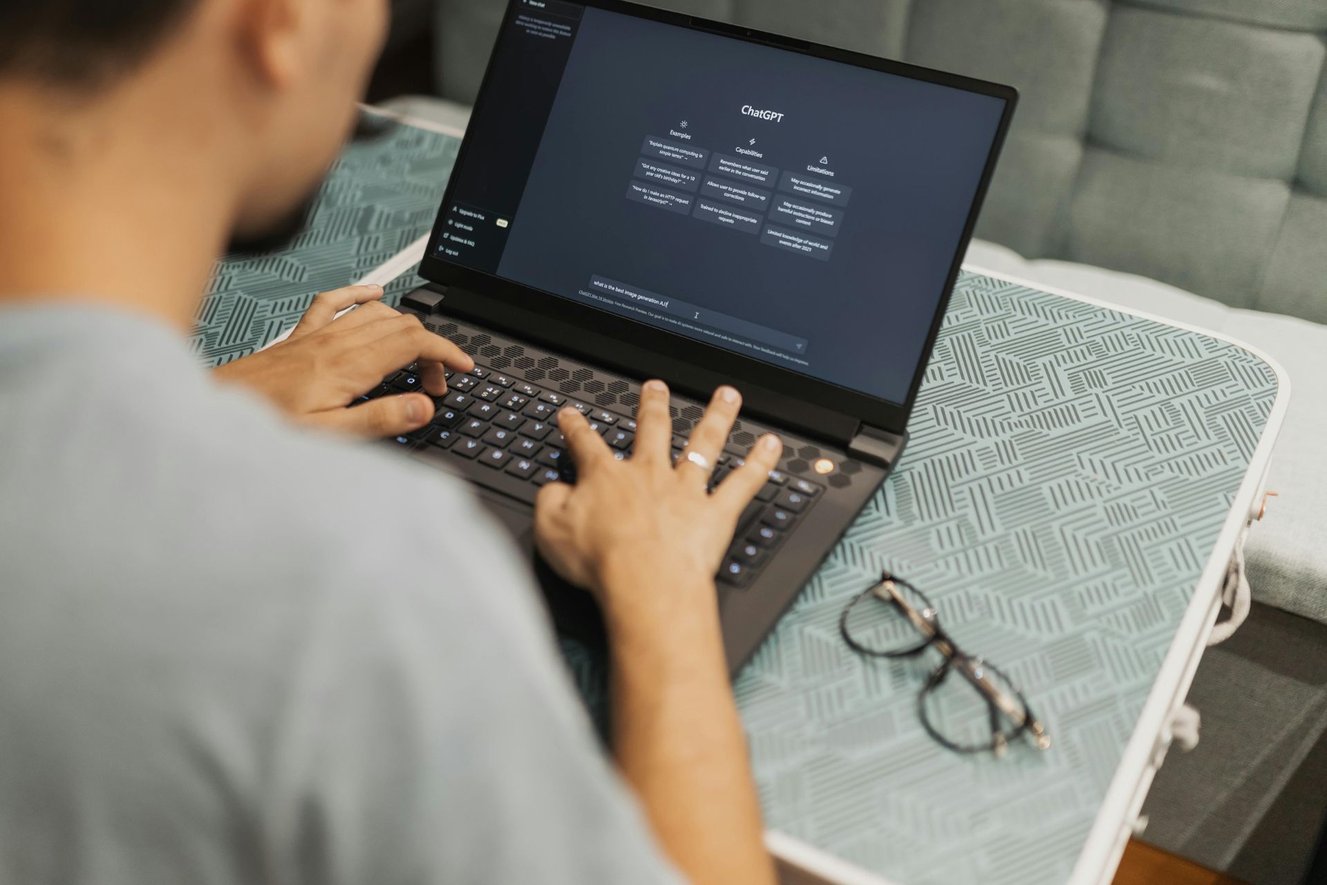 person searching on ChatGPT