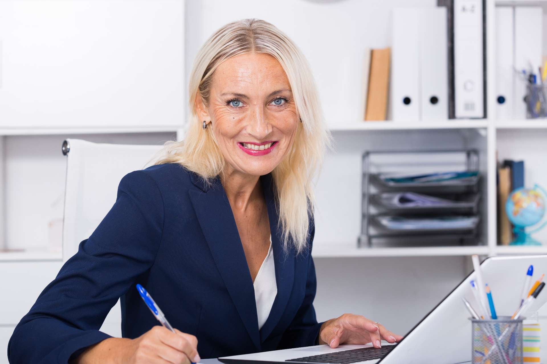 accountant working at her desk