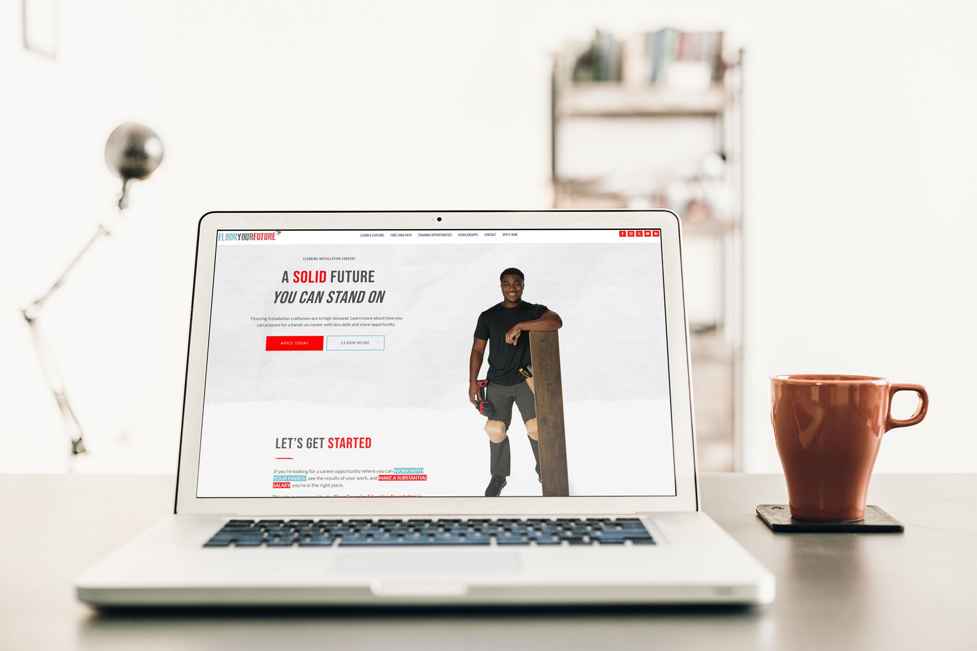 flooryourfuture.com homepage focused on recruiting flooring installers